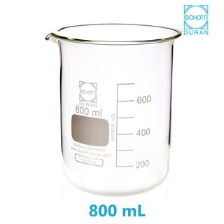 บีกเกอร์แก้ว Duran ทนไฟ ขนาด 25, 50, 100, 150, 250, 400, 600, 800, 1000 mL นำเข้าจากเยอรมัน เกรดห้องปฏิบัติการ