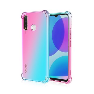 Vivo Y19 Y11 Y12 Y17 Y15 2020 V5 V7 Plus Colorful Gradient Super Shockproof Case Soft Crystal Air Bag Armor Cover