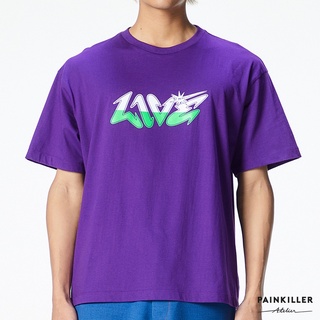 PAINKILLER เพนคิลเลอร์ เสื้อยืด เสื้อแขนสั้น โอเวอร์ไซส์ เสื้อผ้าผู้ชาย / LIVE OVERSIZED TEE / รุ่น 05-0-0101 / SS22