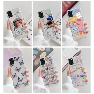 Samsung Galaxy A31 Case Clear Fashion Label Silicone TPU Soft Back Cover Samsung A31 A 31 Phone Case