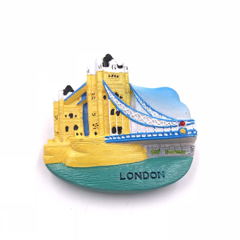 แม่เหล็กติดตู้เย็นเรซิน Romania Turkey London Tower Bridge Arc de Triomphe สติกเกอร์ตู้เย็นแม่เหล็ก