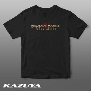 แขนสั้นcrew neckเสื้อยืด พิมพ์ลายโลโก้ Dragons Dogma Kazuya DV-0126 สําหรับผู้ชายS-XXXXL