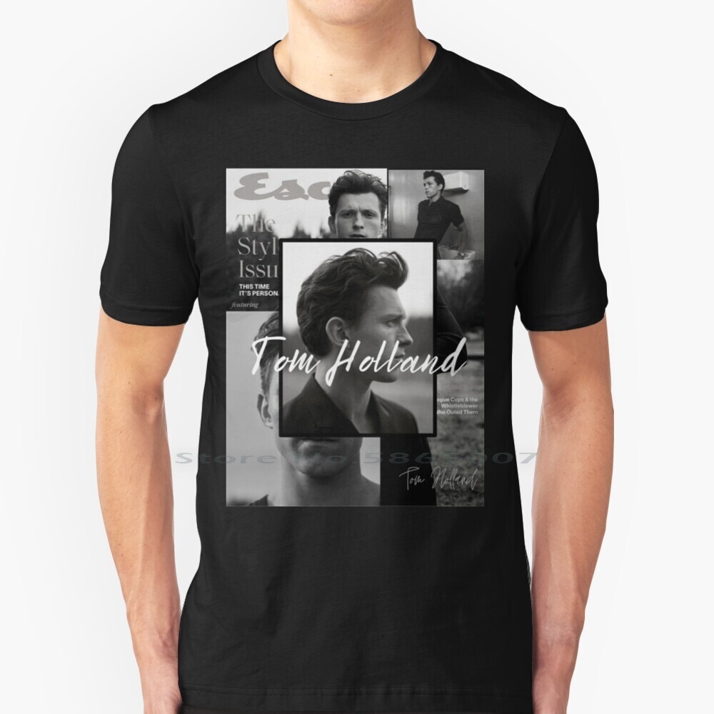 Tom Holland Esquire T เสื้อ 100% Cotton Tom Holland Tom Holland Esquire Tom Holland Esquire Big Size