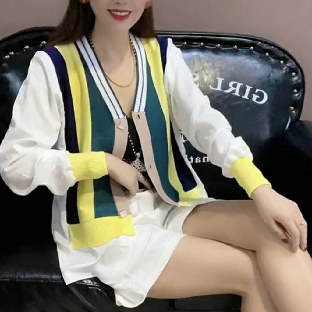 CARDIGAN 39003 3M THREE MOLLY KNIT CARDIGAN KOREAN FASHION นําเข้าขายดีนําเข้า