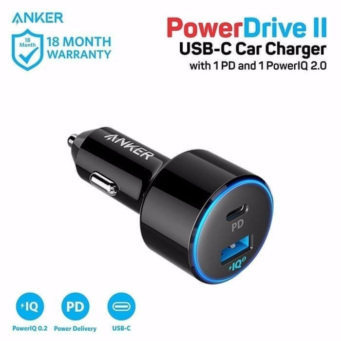 Anker PowerDrive II PD พร้อมเครื่องชาร์จในรถยนต์ 1 PD ชาร์จเร็ว [A2229H12]