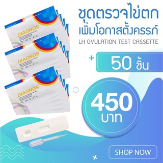 LH Ovulation Test Cassette  ที่ตรวจไข่ตก แบบหยด50 ชิ้น