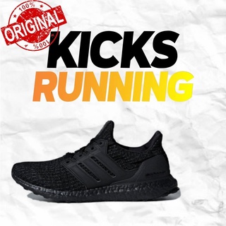 ของแท้100% adidas Ultraboost 4.0 Triple Black Nubuck Cage black running shoes