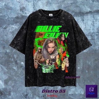 Tshirtคอลูกเรือcrew neckเสื้อยืด พิมพ์ลาย Billie ELIESH WASHING VINTAGE ขนาดใหญ่ 2-4XL