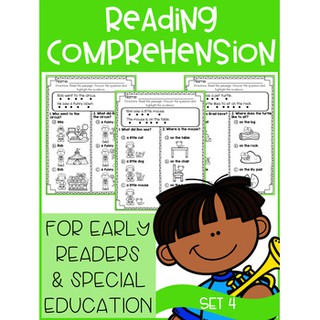 Reading Comprehension For Early Reader (SET 4)Special Education, EFL - ESL - ELD PreK, Kindergarten, 1st