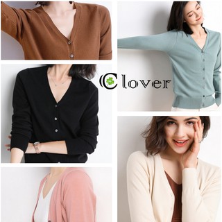 เสื้อแฟชั่นหญิงเสื้อสเวตเตอร์เสื้อคลุมแขนยาวเสื้อไหมพรมแขนยาว Loose knitted cardigan 8A37