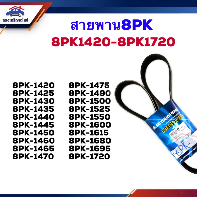 📦 สายพาน 8PK-1420,1425,1430,1435,1440,1445,1450,1460,1465,1470,1475,1490,1500,1525,1550,1600,1615,16