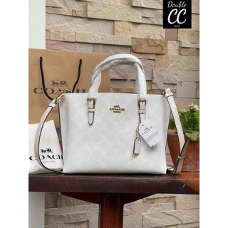 (แท้ 💯%‼ Factory) Coach Mollie Tote 25 In Signature Canvas