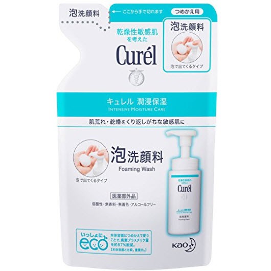 Curel Foaming Wash มูสโฟมล้างหน้าสำหรับผิวแพ้ง่าย จากญี่ปุ่น Japan อันดับ 1 cosmo ล็อตใหม่