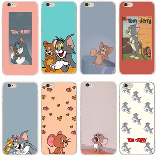 เคสซิลิโคนนิ่ม แบบใส ลายการ์ตูน TOM And&amp; JERRY กันกระแทก สําหรับ iphone 4 4s 5 5s se 6 6s plus