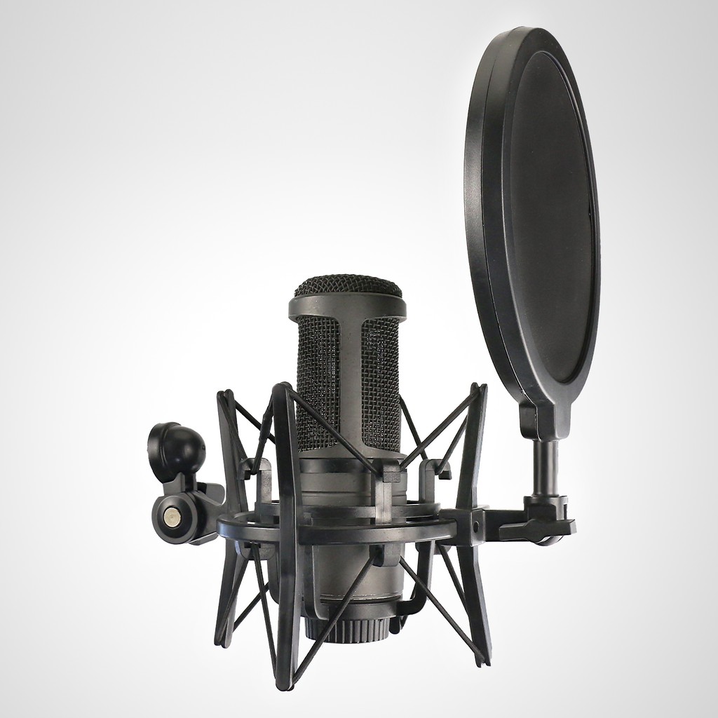 AT2020 Shock Mount พร้อม Pop Filter, กระจกและ Shockmount เพื่อลดเสียงรบกวนการสั่นสะเทือนสําหรับ AT2020USB + Condenser Mic โดย YOUSHARES