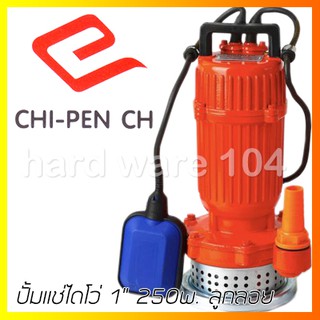 ปั้มแช่ไดโว่ 1" 250w. CHIPEN WD250F มีลูกลอย เกรดไต้หวัน เสื้อเหล็กหล่อหนา เคลือบสีกันสนิม submersible pump