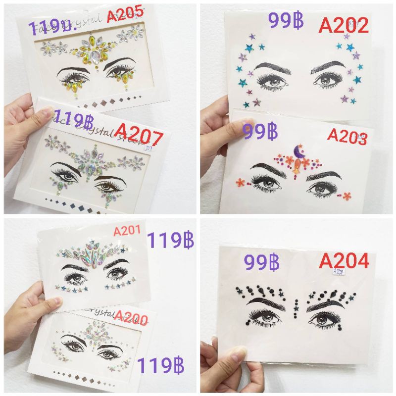 พร้อมส่งสติกเกอร์ติดหน้าแบบคริสตัล เพชรติดหน้า รูปที่ 8