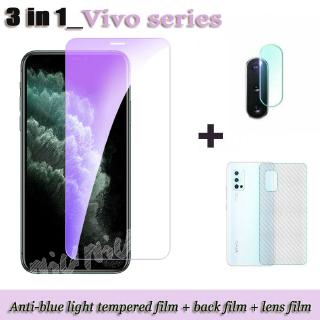 3in 1 vivo Y12s Y30 Y50 Y11 Y12 Y15 Y17 Y19 v17 V15 anti-blue light tempered film + back film + lens film