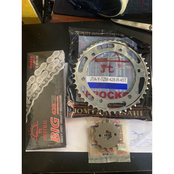 ชุดโซ่สเตอร์ TZM ทั้งชุด 428 15T-45T-132L สเตอร์หน้า+หลัง+ โซ่