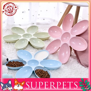 &lt;Superpets&gt; ชามให้อาหารสัตว์เลี้ยงลายกลีบดอกไม้ Pp สร้างสรรค์สําหรับแมว