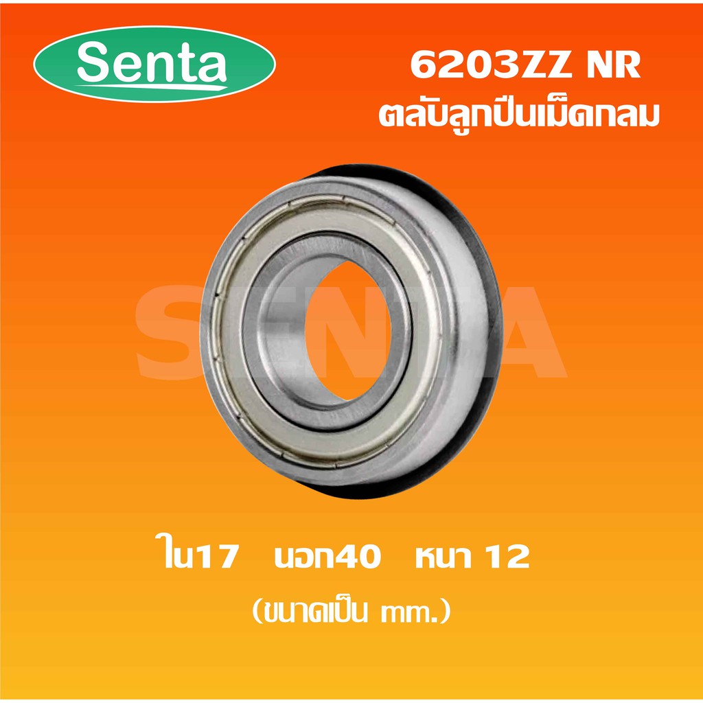 6203ZZNR ตลับลูกปืนเม็ดกลมร่องลึก มีร่องพร้อมแหวน ฝาเหล็ก 2 ข้าง ( Deep Groove Ball Bearing ) 6203Z NR 6203ZZ NR