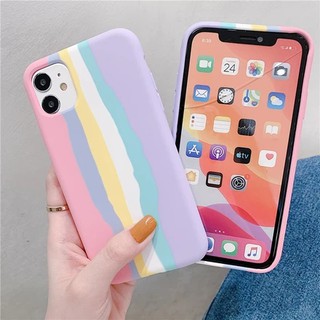 เคสสายรุ้ง สีชมพู Xiaomi Redmi Note10 Note9s 9Pro Note8 Note8Pro 8 8A 9 9A 9C 10T 10TPro เคสนิ่มซิลิคอน กำมะหยี่ เคสกันก