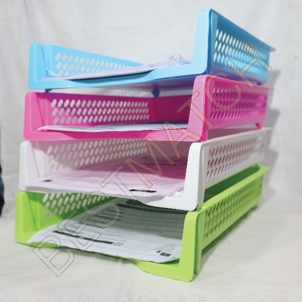 Bestmatch มีของพร้อมส่ง ใบกำกับภาษี ชั้นวางเอกสารอเนกประสงค์ K-617 วางซ้อนกันได้ ชั้นพลาสติก ถาดเก็บเอกสาร A4