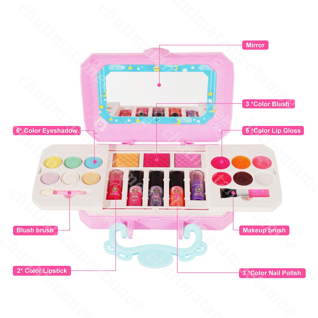 เครื่องสำอางเด็ก ชุดแต่งหน้าของเล่นเด็กผู้หญิง ชุดแต่งหน้าเด็กลายเจ้าหญิงดิสนีย์ Disney Mini Box Make Up For Kids Girl
