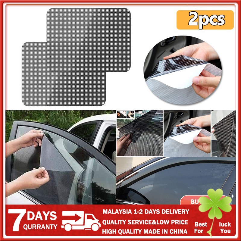 Spot ผ้าคลุมบังแดดรถยนต์ Magic tinted Side Window Mesh Windshield Net Static Electric Sun shade Sticker UV Protection