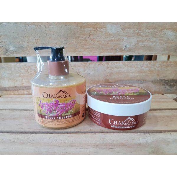 Chaisikarin - ชัยศิขริน - เซตแชมพูเฮนน่าและทรีทเม้นท์เฮนน่า(สูตรสำหรับเปลี่ยนสีผมแบบธรรมชาติ )