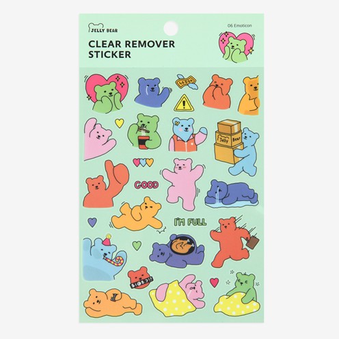 Clear Remover Sticker (Jelly Bear) สติ๊กเกอร์ใส จาก Dailylike ลิขสิทธิ์แท้