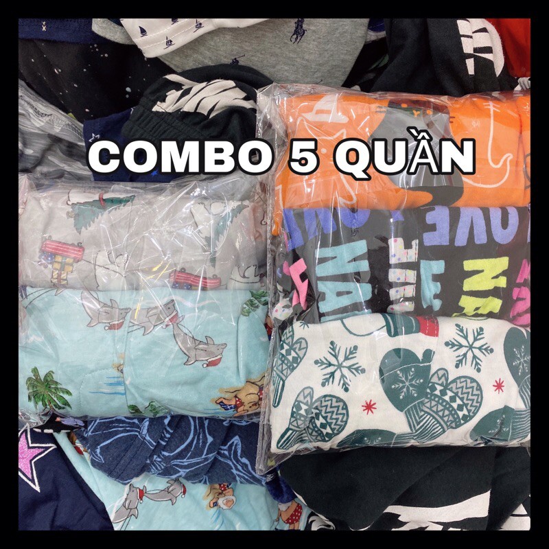 [COMBO OF 5 PANTS] กางเกงยางยืดผ้าฝ้าย 45-1O5KG