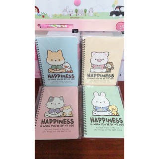 📙สมุดโน๊ตริมลวดลาย Happiness By Moshi Moshi 🐻🐼