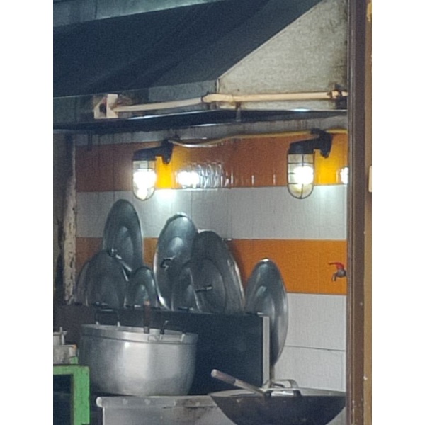 โคมไฟผนังกรงนกอลูมิเนียม เกลียวมาตราฐาน งานไทย ติดผนัง/ระเบียงบ้าน ตัวโคมเป็นอลูมิเนียม ข้างในเป็นแก้ว - รูปที่ 6