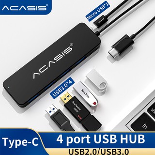 Acasis Usb C Hub 4 พอร์ต Type C 3 . 0 อะแดปเตอร์ความเร็วสูง Usb 3 . 0 Hub สําหรับแล็ปท็อปพีซี