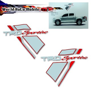 สติ๊กเกอร์  Sticker TRD Sportivo สี Red, Silver Hilux Vigo Sr5 Toyota 2, 4 ประตู ปี2005 - 2015