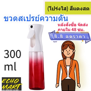 ขวดสเปรย์เปล่าขนาด 300 มล.(โปร่งใส) สีแดงสด