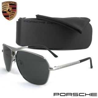 Polarized แว่นกันแดด แฟชั่น รุ่น PORSCHE UV 8850 C-5 สีเงินเลนส์ดำ เลนส์โพลาไรซ์ ขาข้อต่อ สแตนเลส สตีล แว่นตา Sunglasses