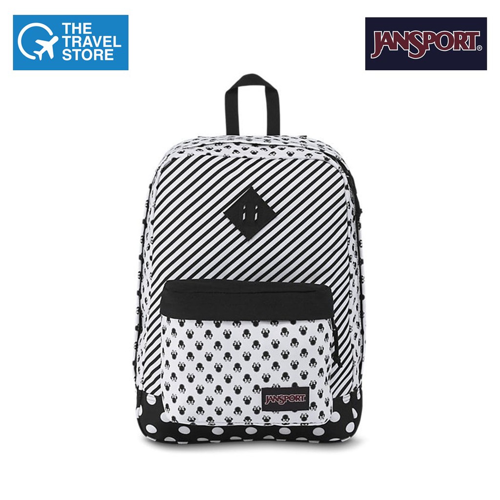 backpack white and black