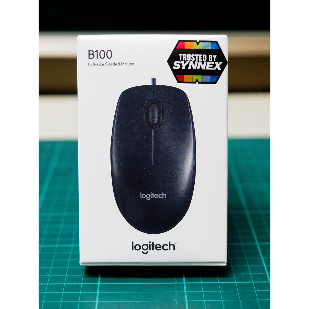 เม้าส์ รุ่น B100 Logitech Optical USB Mouse สีดำ