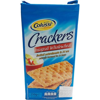 Pan Colussi Whole Wheat Crackers 250g  แพนโคลัสซีแครกเกอร์โฮลวีท 250 กรัม