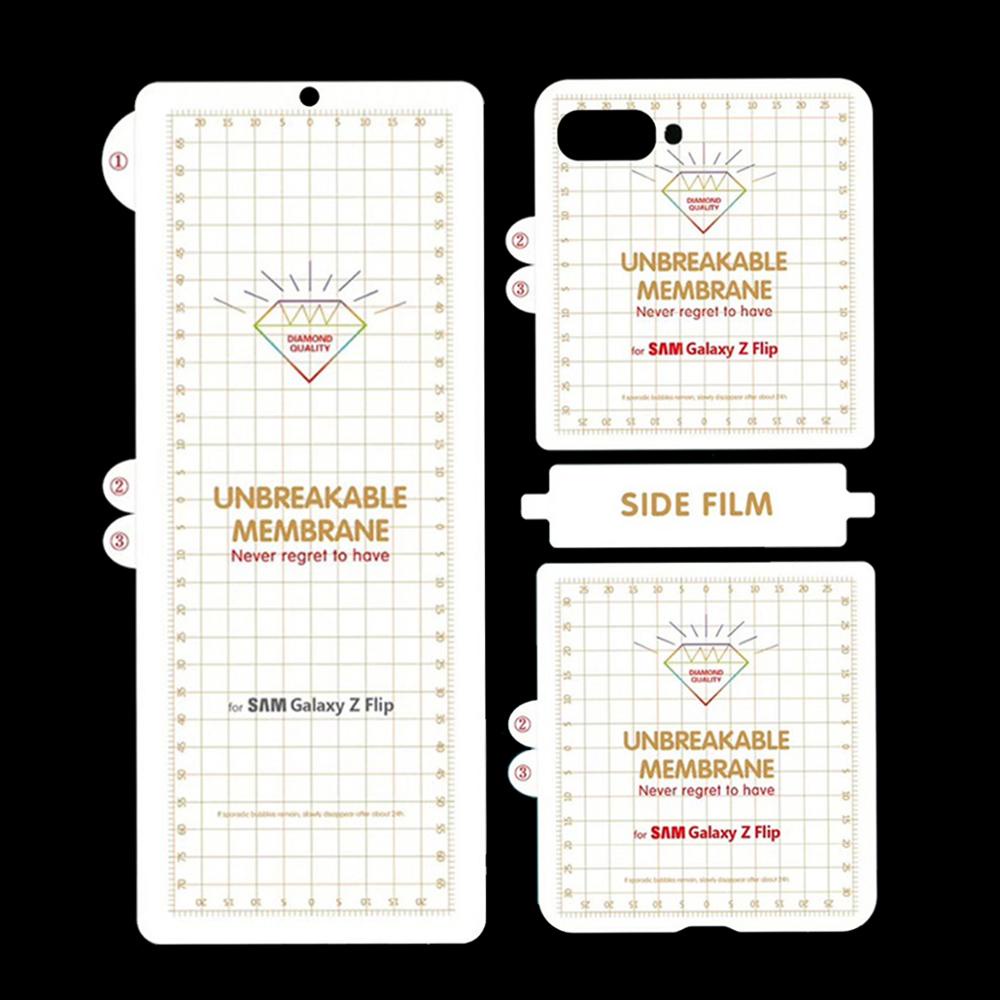 Soft Full Cover Screen Protector สําหรับ Samsung Galaxy Z Flip 4 5 6 7 ด้านหน้ากลับเมมเบรนยืดหยุ่น H