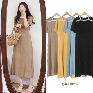 Closet de Alice - Kylaa dress เดรสสไตล์วินเทจ เดรสเกาหลี ผ้าลินินผสม มีซับใน