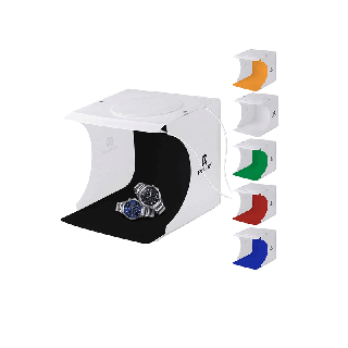 Puluz Light Box (2 LED) ขนาด 20x20 CM Light Room กล่องถ่ายสินค้า ถ่ายรูปพร้อมฉาก 6 สี กล่องไฟถ่ายภาพ สตูดิโอถ่ายภาพ