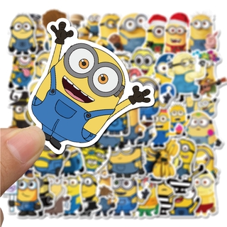 ✨พร้อมส่ง✨มินเนี่ยน Minions Minion sticker สติกเกอร์กันน้ำรูปแบบที่แตกต่างกัน 小黃人 50 ชิ้น