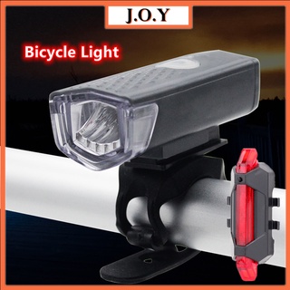 J.o.y 2 ชิ้น LED จักรยาน ไฟหน้า ไฟท้าย USB ชาร์จไฟฉาย กันน้ํา ชุดไฟท้ายจักรยาน อุปกรณ์จักรยาน mtb ไฟฉายด้านหลัง #076