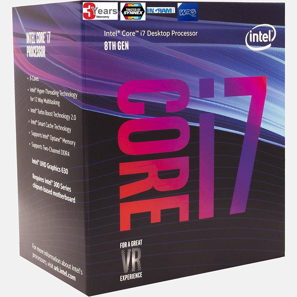 CPU (ซีพียู) INTEL 1151 CORE I7-8700 3.2 GHz - รับประกัน 3 ปี