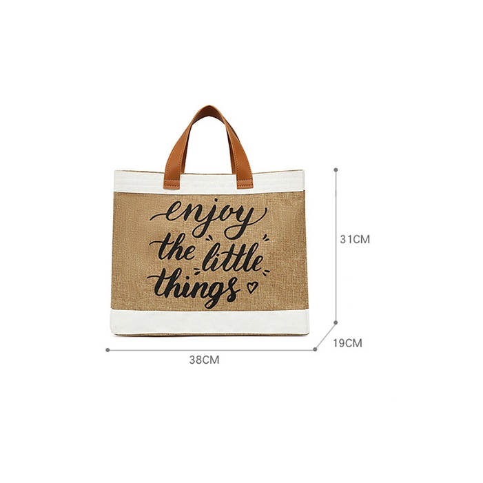 กระเป๋าสาน Enjoy the little things (A244) กระเป๋าถือ กระเป๋าสะพายข้าง