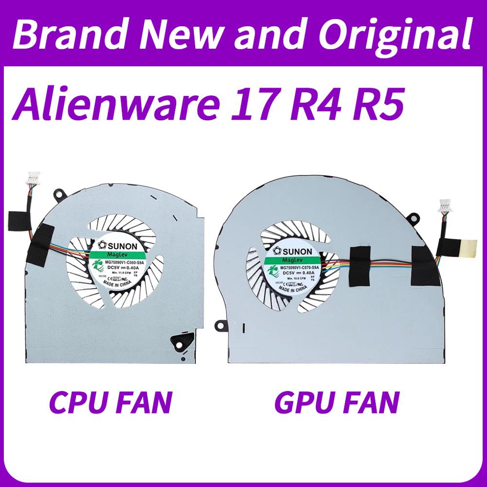 แล็ปท็อป CPU GPU Cooling Cooler พัดลม DELL Alienware 17 R4 R5 P31E MG75090V1-C060-S9A MG75090V1-C070