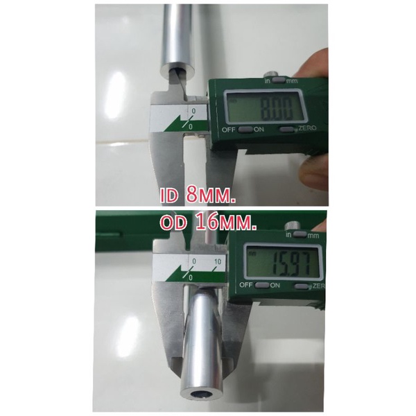 ราวอลูมิเนียม 6063 (รู8*หนา4*วงนอก16mm.)  ยาว 59-120cm.
